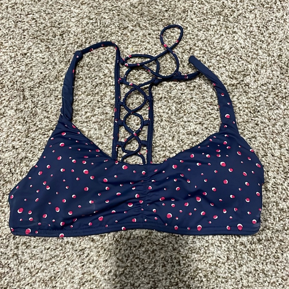 Roxy lace up back crisscross swimsuit top